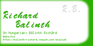 richard balinth business card